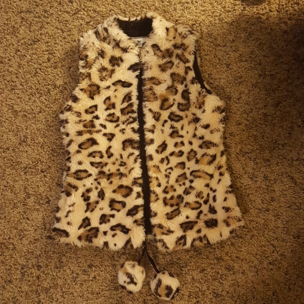 Children's Faux Fur Cheetah Print Vest Size 7/8